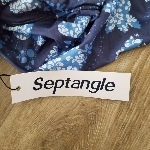 NWT Septangle Blue Floral Tankini Swim Top Size 10 - Picture 6 of 8